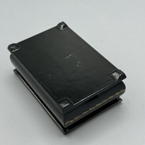 Russian Lacquer Trinket Box The Rooks Have Returned Mother of Pearl Inlay Signed - Picture 8 of 10